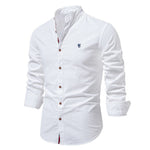 Men’s traditional shirt in white with classic button design, comfortable and stylish for smart casual and business wear.