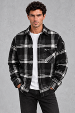 Men's Checked Overshirt – Black Check