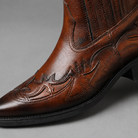 Men’s genuine Italian leather lace-up boots with a polished vintage finish, detailed stitching and sturdy grip outsole.