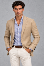 Men's Knitted Blazer – Beige