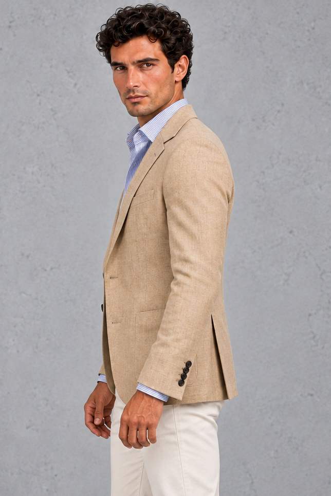 Men's Knitted Blazer – Beige