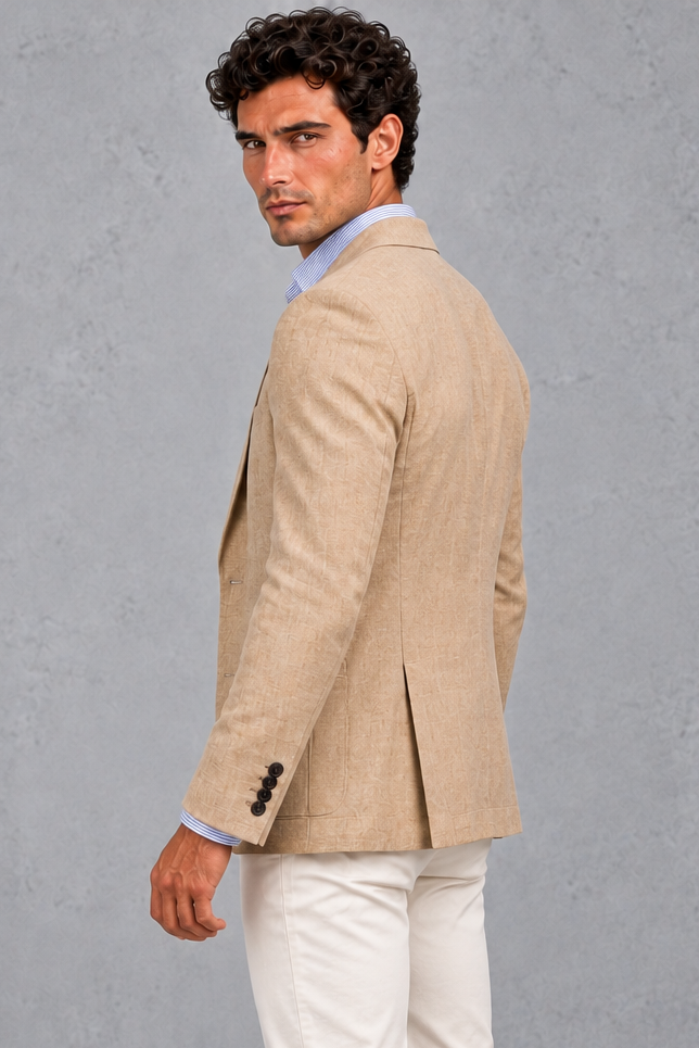 Men's Knitted Blazer – Beige