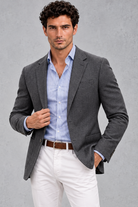 Men's Knitted Blazer – Dark Grey