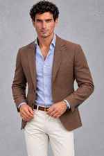 Men's Knitted Blazer – Dark Brown