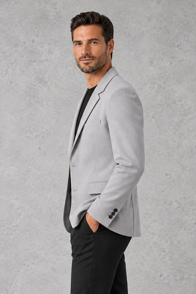 Men's Relaxed-Fit Blazer in Light Grey – side view