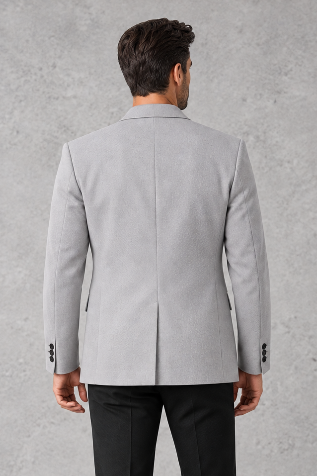 Men's Relaxed-Fit Blazer in Light Grey – back view