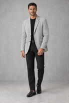 Men's Relaxed-Fit Blazer in Light Grey – full-length view