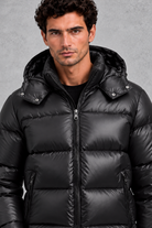 Men's Hooded Quilted Puffer Jacket – Black