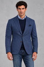 Men's Single-Breasted Blazer in Navy – front view