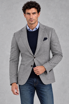 Men's Single-Breasted Blazer in Grey – front view