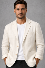 Men's Slim-Fit Blazer in Off-White – detail view