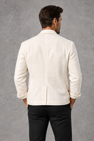 Men's Slim-Fit Blazer in Off-White – back view