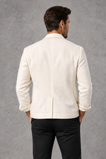 Men's Slim-Fit Blazer in Off-White – back view