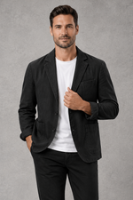 Men's Slim-Fit Blazer in Black – front view