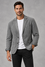 Men's Slim-Fit Blazer in Grey – front view