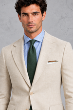 Men's Slim Fit Linen-Look Blazer – Beige