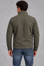 Men's Washed Vintage Zip Jacket – Army Green
