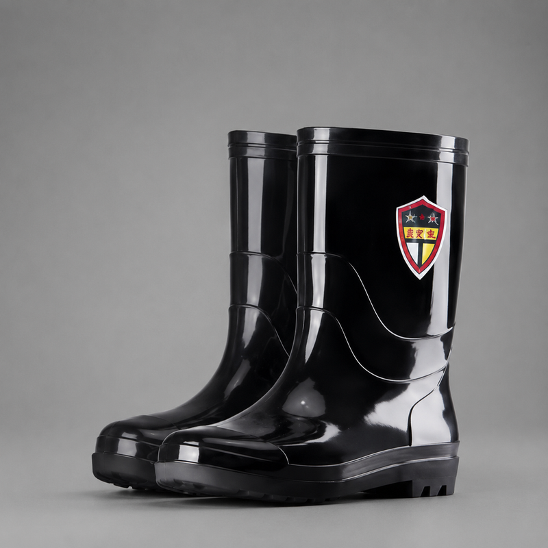 Men's tall waterproof Wellington boots with durable rubber construction, non-slip sole and pull-on design, suitable for construction work, farming, gardening, fishing and wet outdoor conditions.