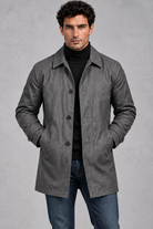 Men's Overcoat in Grey – front view