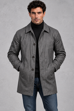 Men's Overcoat in Grey – front view
