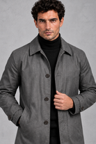 Men's Overcoat in Grey – detail view