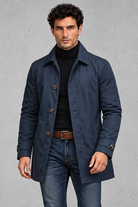 Men's Overcoat in Navy Blue – front view