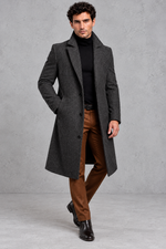 Men's Longline Overcoat – Dark Grey