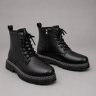 Men's high-top hiking boots with lace-up fastening, cushioned insole and slip-resistant PVC sole, designed for hiking, walking and everyday outdoor wear.