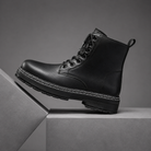 Men's high-top hiking boots with lace-up fastening, cushioned insole and slip-resistant PVC sole, designed for hiking, walking and everyday outdoor wear.