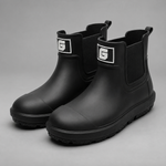Women's waterproof ankle boots with a non-slip sole and easy pull-on design for comfortable everyday wear in wet weather.