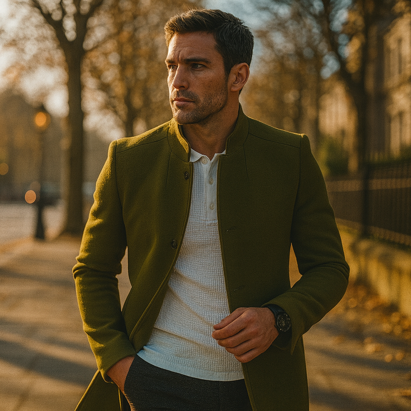 Men’s Tailored Wool Blend Coat - Crawleigh