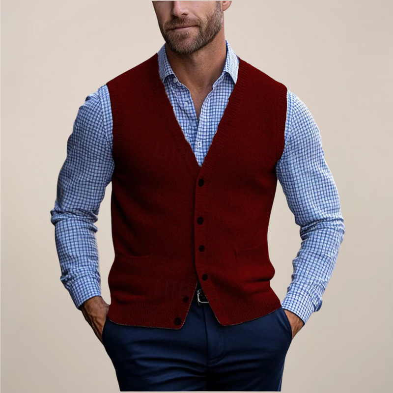 Men’s Ribbed Sleeveless Vest Sweater - Crawleigh