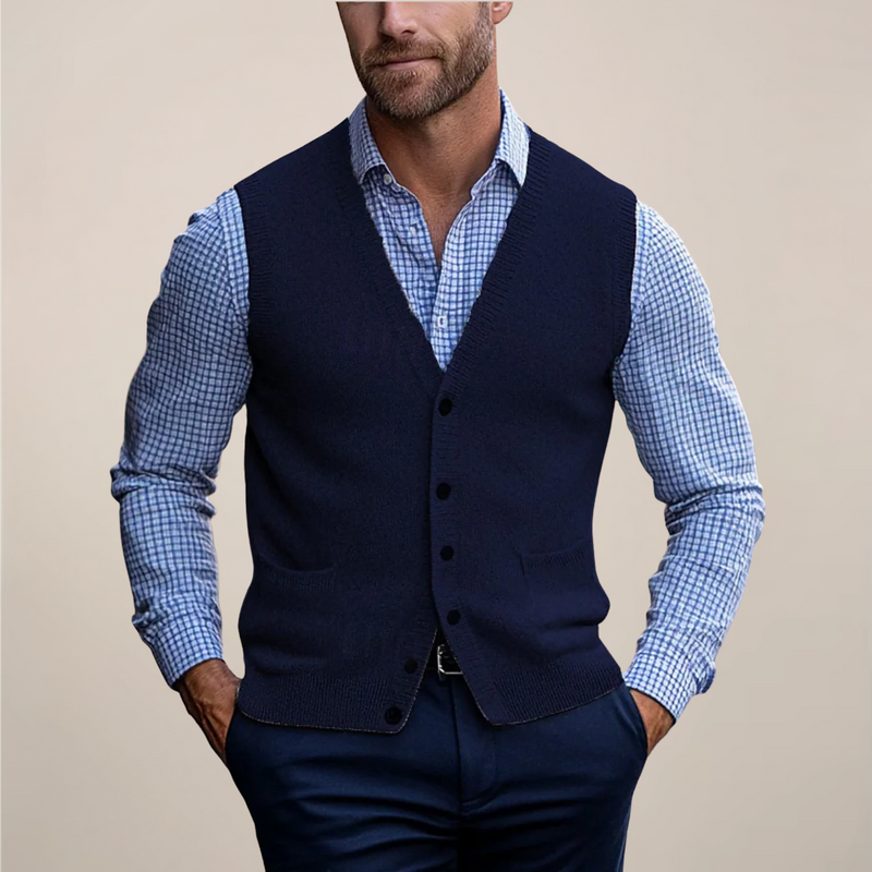 Men’s Ribbed Sleeveless Vest Sweater - Crawleigh