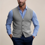 Men’s Ribbed Sleeveless Vest Sweater - Crawleigh
