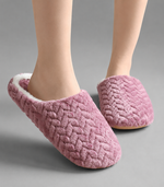 Unisex fluffy indoor slippers with a soft cloth upper, plush lining and lightweight slip-on design, featuring a non-slip cushioned sole for warm, comfortable indoor wear during autumn and winter.