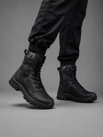 Unisex high-top hiking boots with a waterproof PU and fabric upper, lace-up fastening, breathable textile lining, lightweight EVA midsole and slip-resistant TPR rubber outsole for hiking, trekking, camping, walking and everyday outdoor wear.