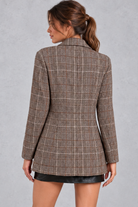 Women's Checked Blazer – Brown