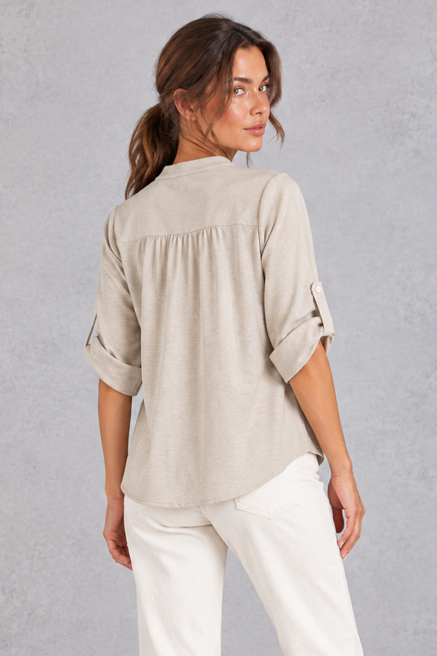 Women's Floral Lace Blouse in Beige – view 4