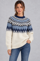 Women's Fair Isle knit jumper in Blue – front view