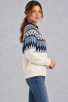 Women's Fair Isle knit jumper in Blue – side view