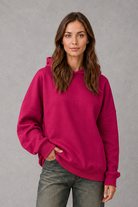 Women’s relaxed-fit fleece hoodie in a soft cotton and recycled polyester blend with long sleeves, ribbed cuffs and hem.