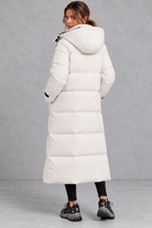 Women's Longline Hooded Puffer Coat – Off-White