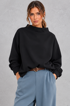 Women’s loose roll neck long sleeve jumper with a solid-colour finish and relaxed everyday silhouette – image 6