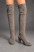 Women's over-the-knee boots in Grey – front view