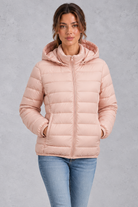 Women's Lightweight Hooded Puffer Jacket – Blush Pink