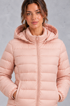 Women's Lightweight Hooded Puffer Jacket – Blush Pink