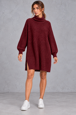 Women’s plus size knitted jumper dress with long sleeves and a versatile, comfortable everyday silhouette.