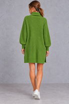 Women’s plus size knitted jumper dress with long sleeves and a versatile, comfortable everyday silhouette.