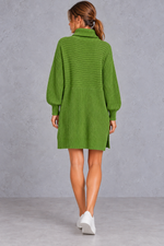 Women’s plus size knitted jumper dress with long sleeves and a versatile, comfortable everyday silhouette.