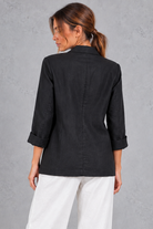 Women's relaxed-fit blazer in Black – back view